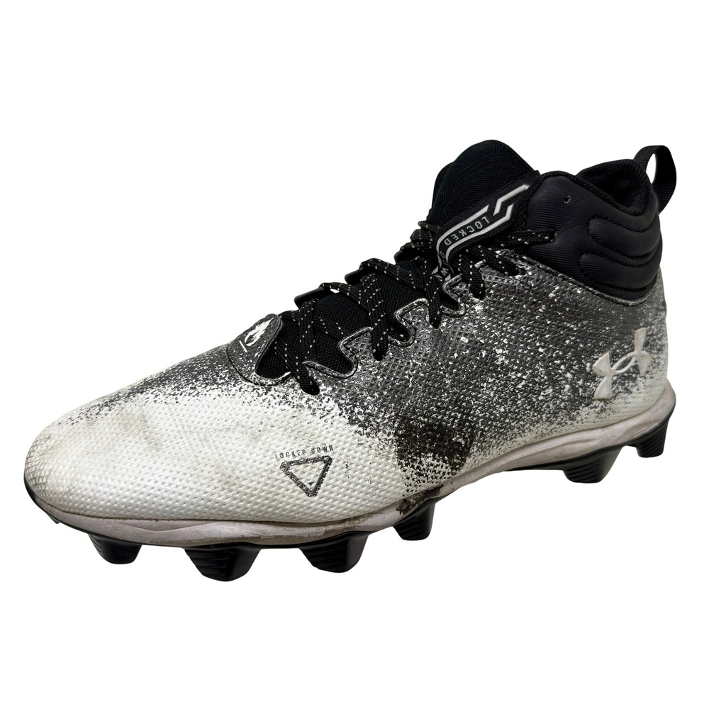 Under Armour Spotlight Franchise RM 2.0 Football Cleats Black Whi Men's 9.5 Wide